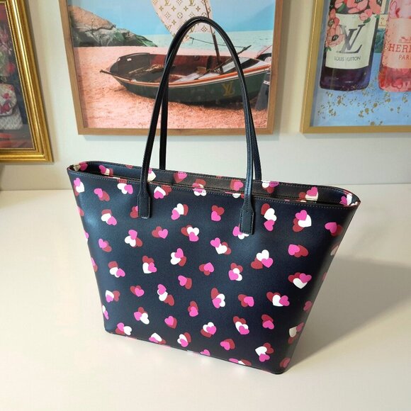 NWT Kate Spade Shore Street Margareta Flutter Hearts large tote bag - Picture 2 of 10